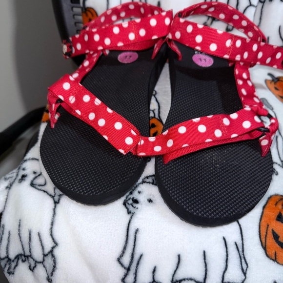 Disney Minnie Mouse Polka Dot Red and Black Sandals, Size 11 - Picture 6 of 6